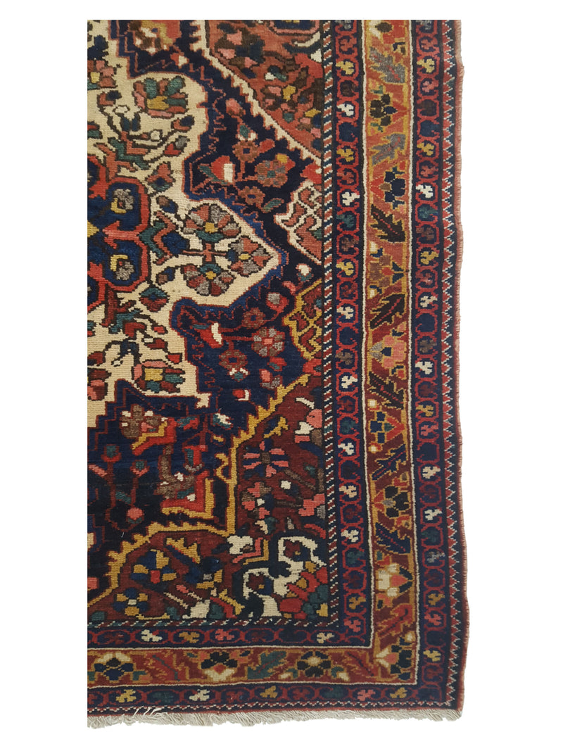 Fasa Antique Bakhtiyari 33962 Indigo Multi Traditional Antique Rug