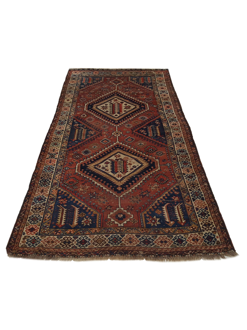 Fasa Antique Qashghai 33963 Brick Ivory Traditional Antique Rug
