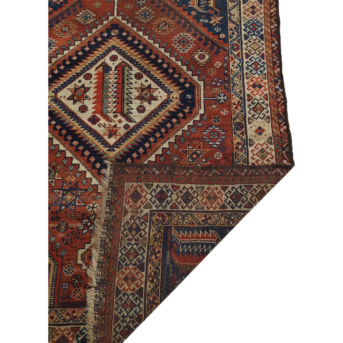 Fasa Antique Qashghai 33963 Brick Ivory Traditional Antique Rug
