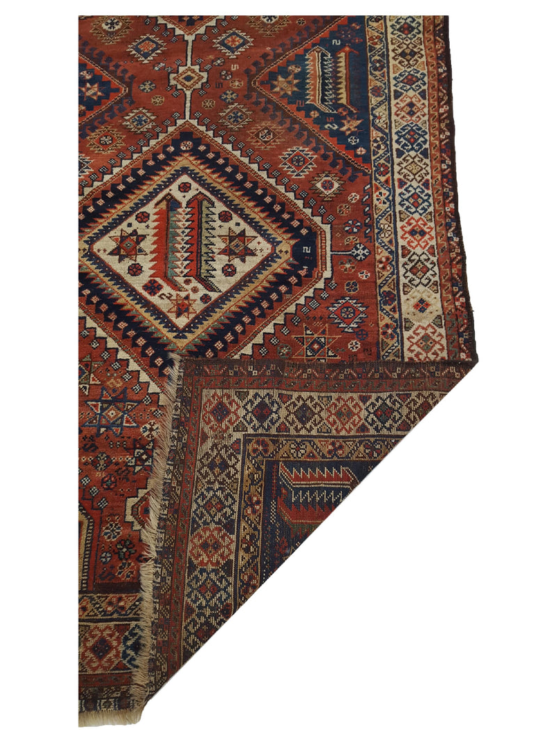 Fasa Antique Qashghai 33963 Brick Ivory Traditional Antique Rug
