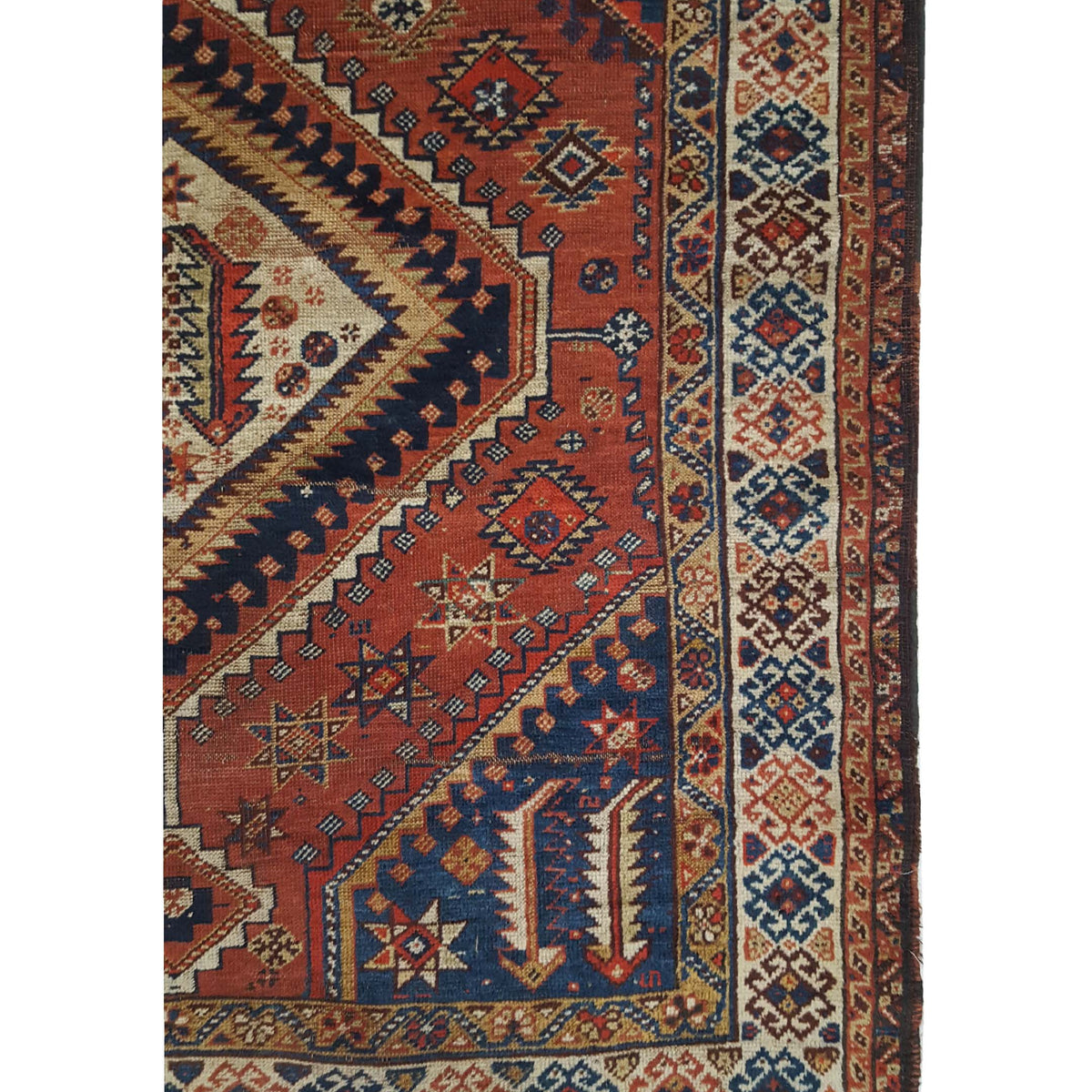 Fasa Antique Qashghai 33963 Brick Ivory Traditional Antique Rug
