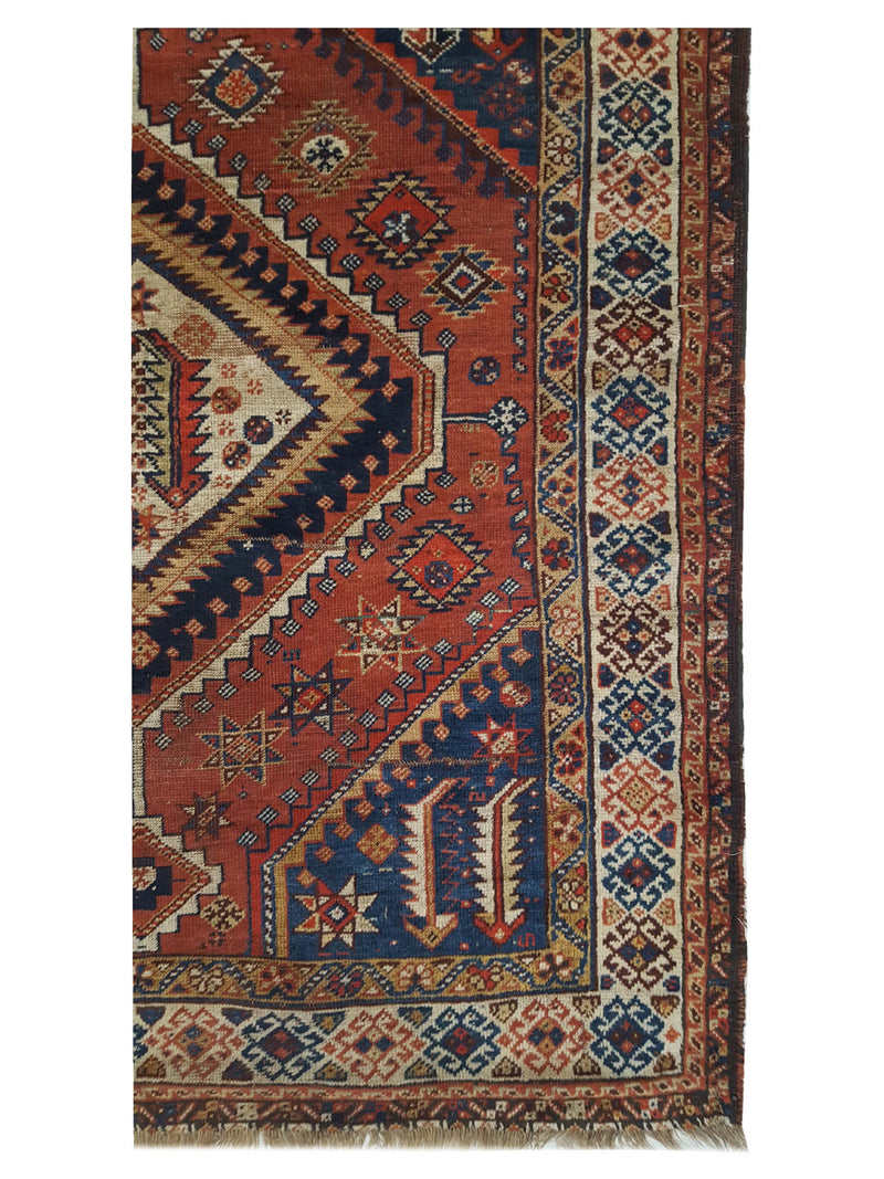 Fasa Antique Qashghai 33963 Brick Ivory Traditional Antique Rug