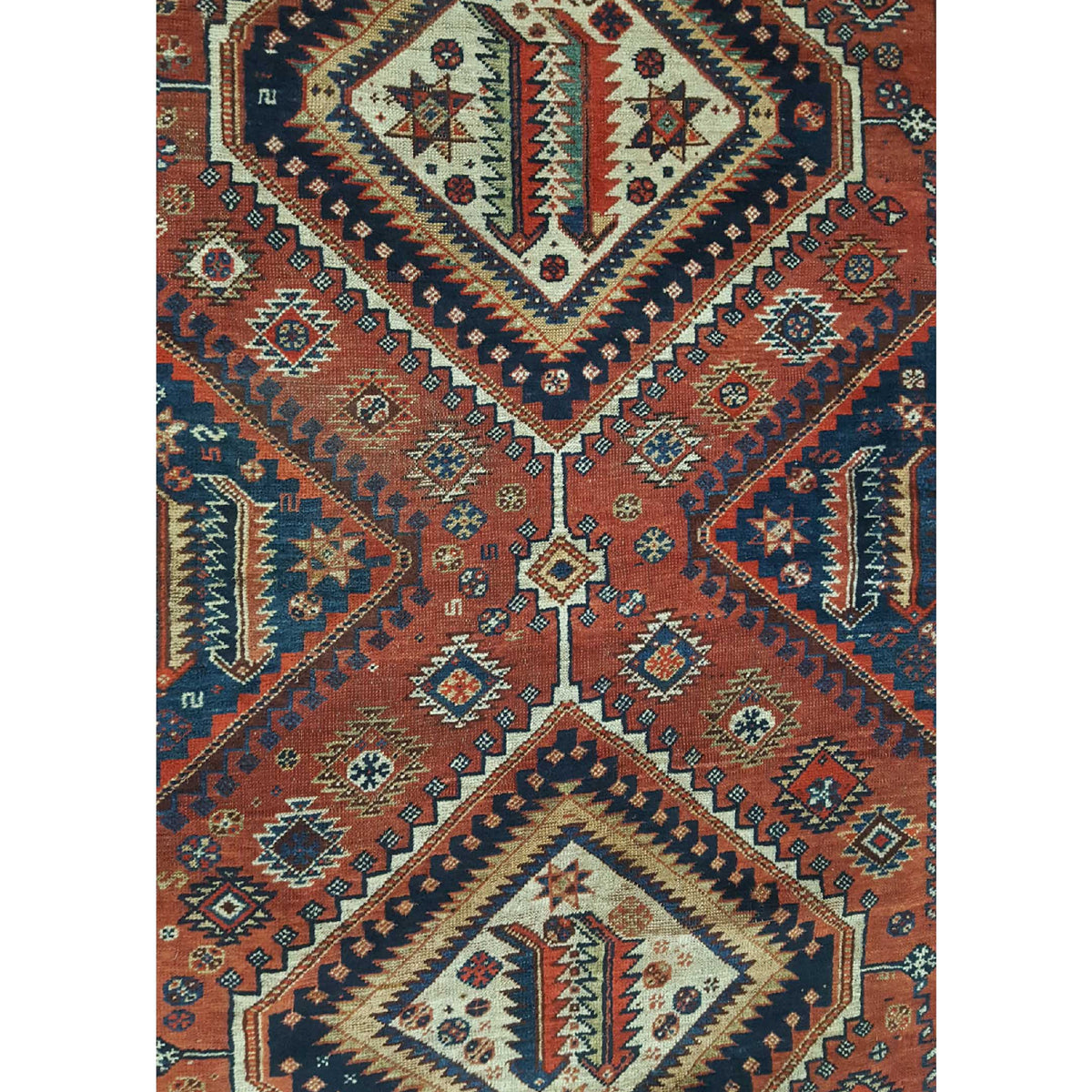 Fasa Antique Qashghai 33963 Brick Ivory Traditional Antique Rug