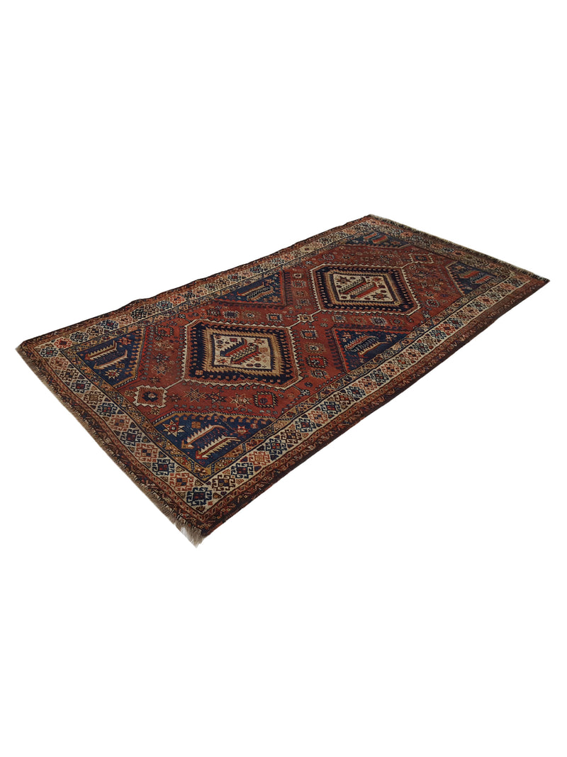 Fasa Antique Qashghai 33963 Brick Ivory Traditional Antique Rug