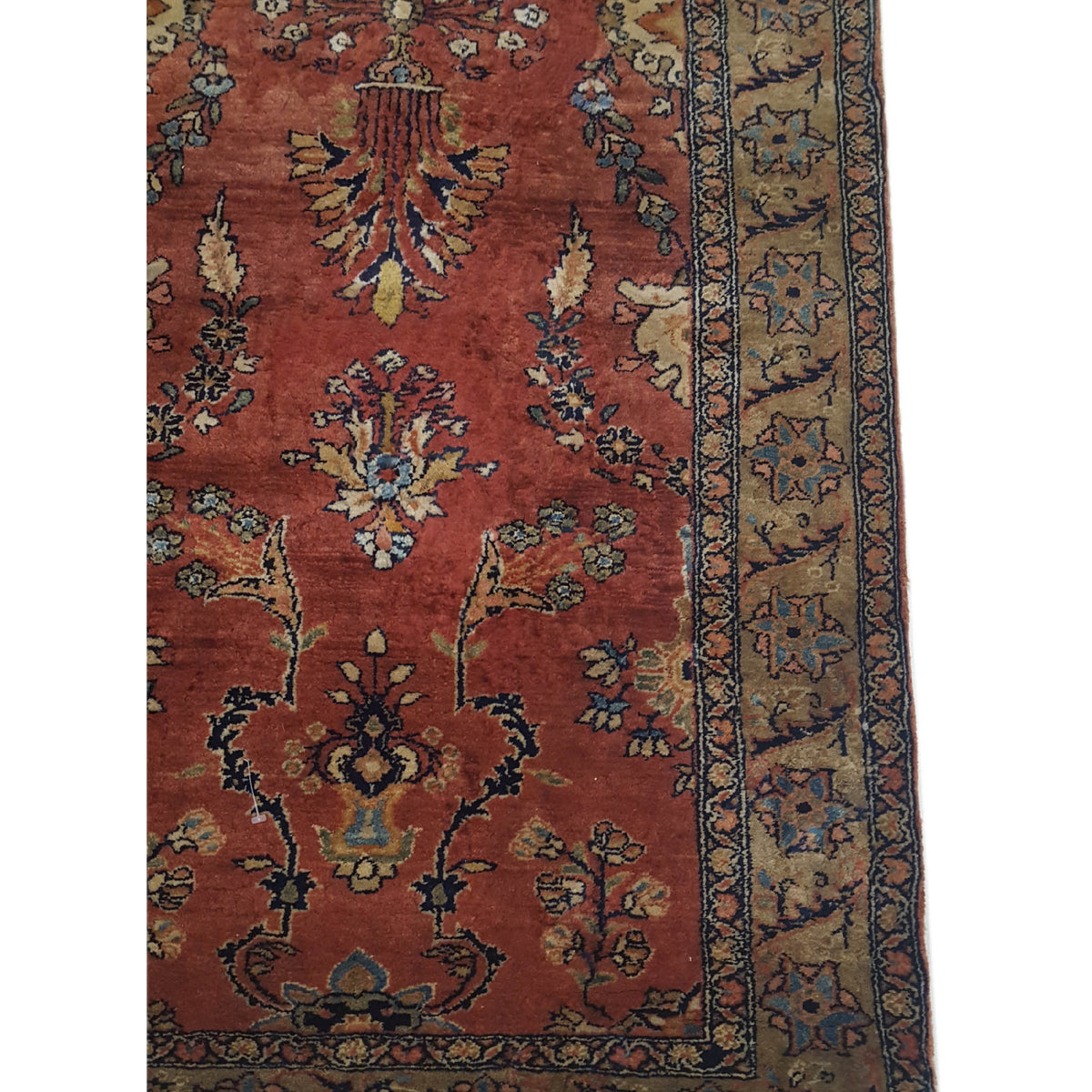 Fasa Antique Sarouk 33964 Burgundy Brown Traditional Antique Rug
