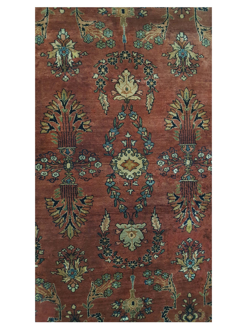 Fasa Antique Sarouk 33964 Burgundy Brown Traditional Antique Rug
