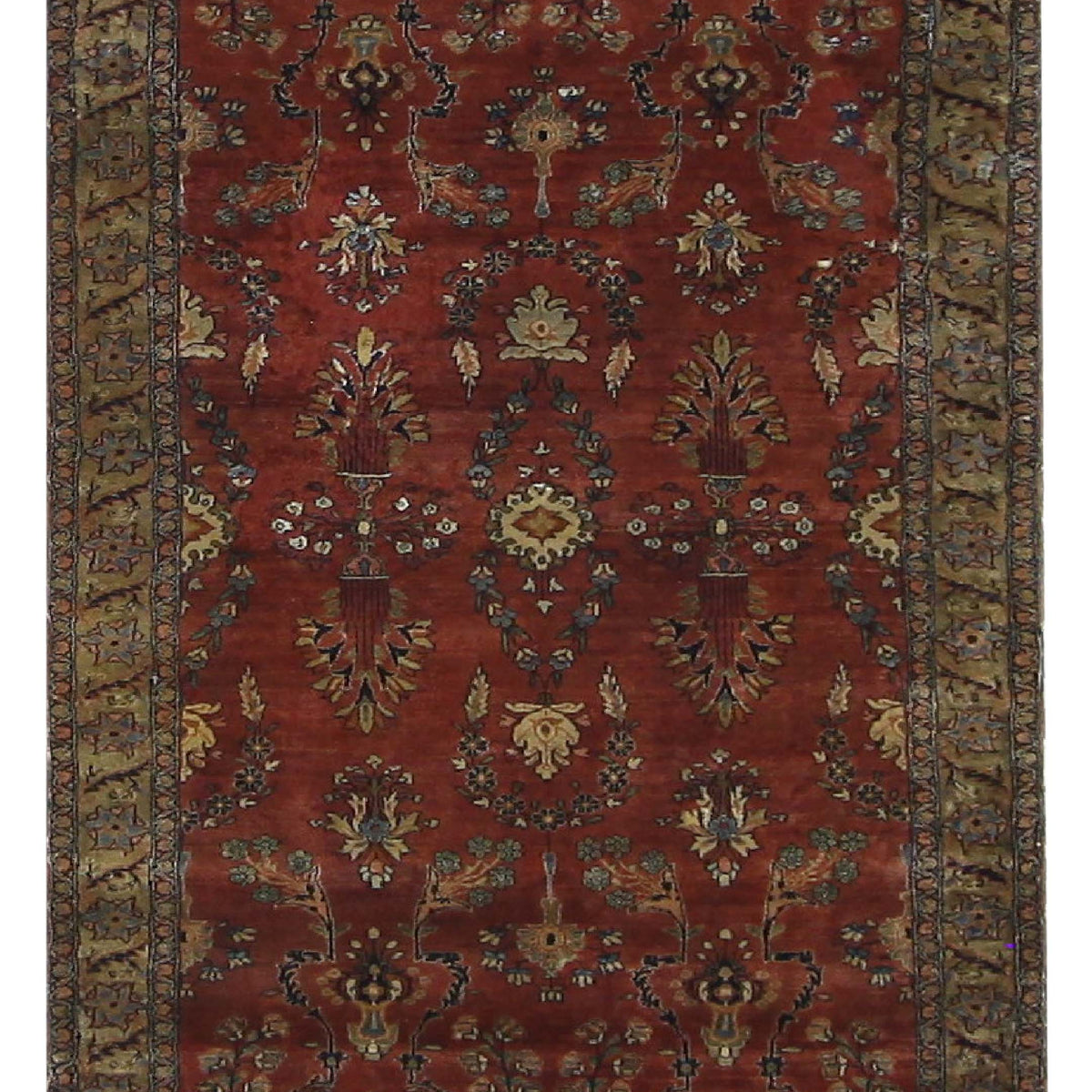 Fasa Antique Sarouk  Burgundy Brown Traditional