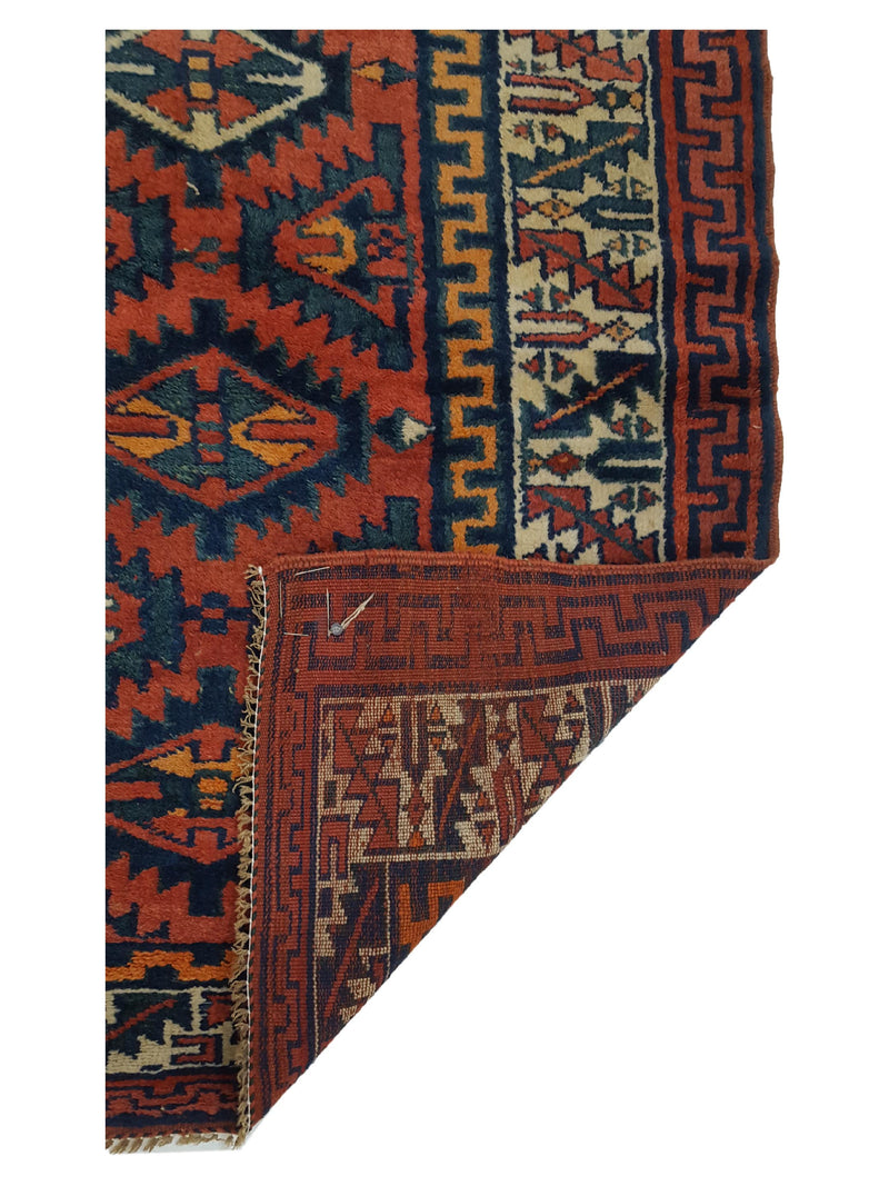 Fasa Antique Bakhtiyari 33967 Brick Ivory Traditional Antique Rug