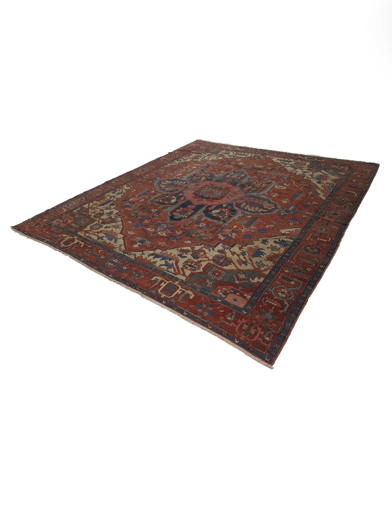 Fasa Antique Serapi 33968 Rust Rust Traditional Antique Rug