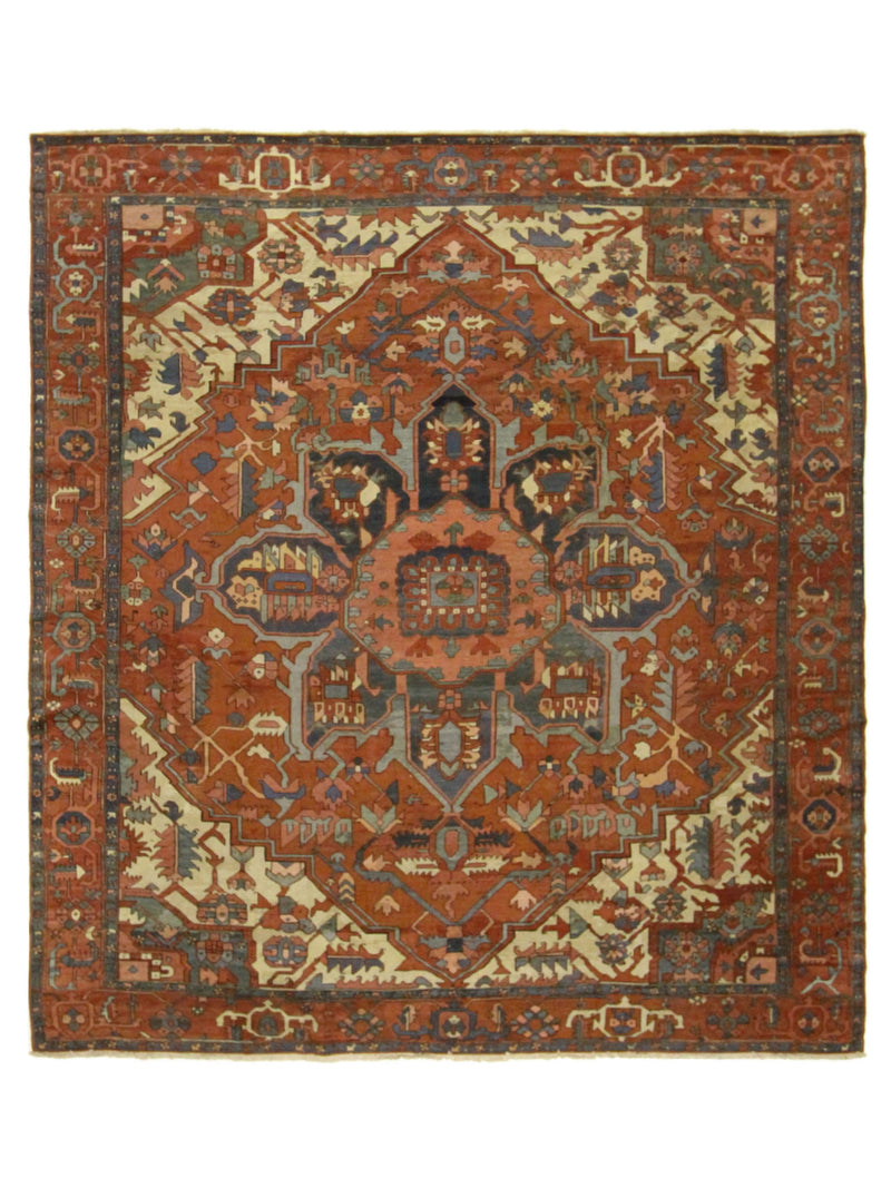 Fasa Antique Serapi  Rust Rust Traditional