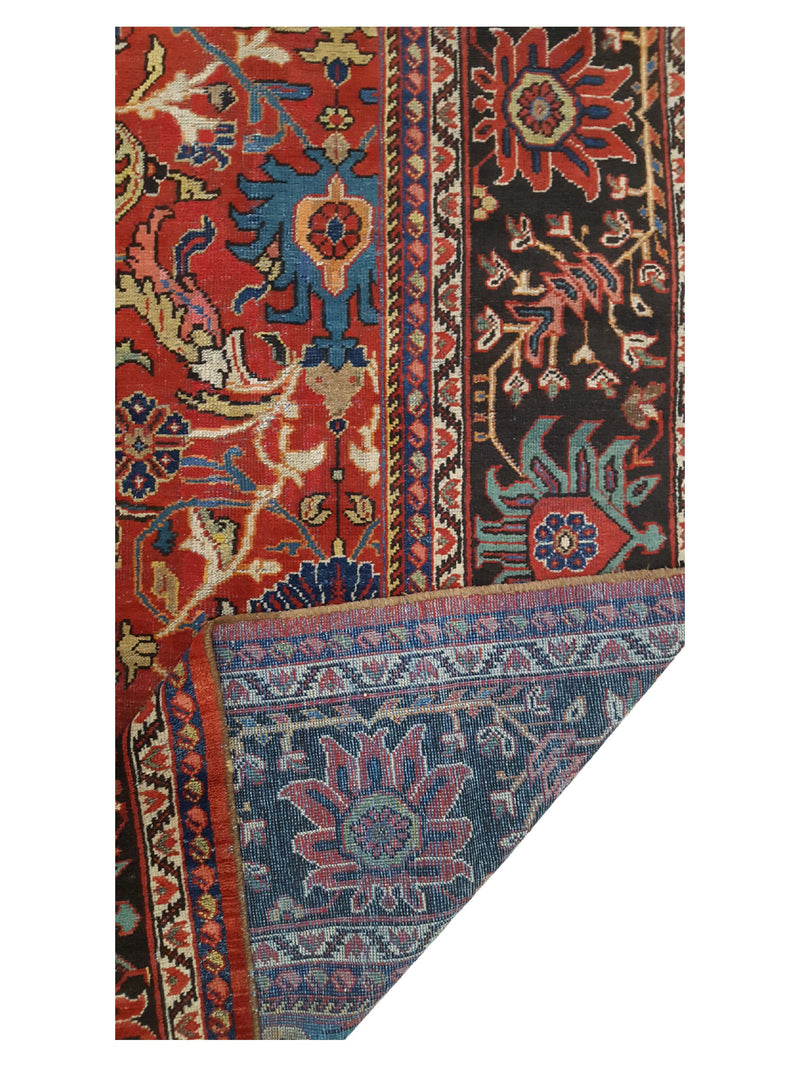 Fasa Antique Mahal 33972 Rust Indigo Traditional Antique Rug