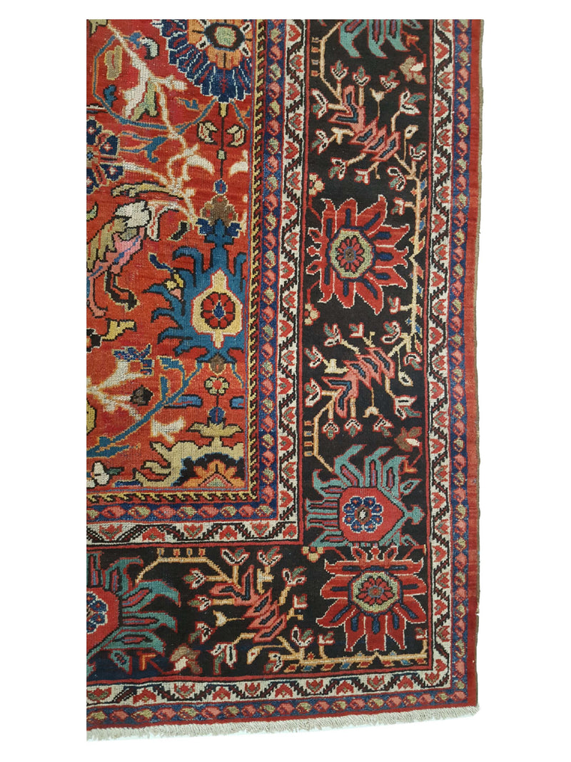 Fasa Antique Mahal 33972 Rust Indigo Traditional Antique Rug