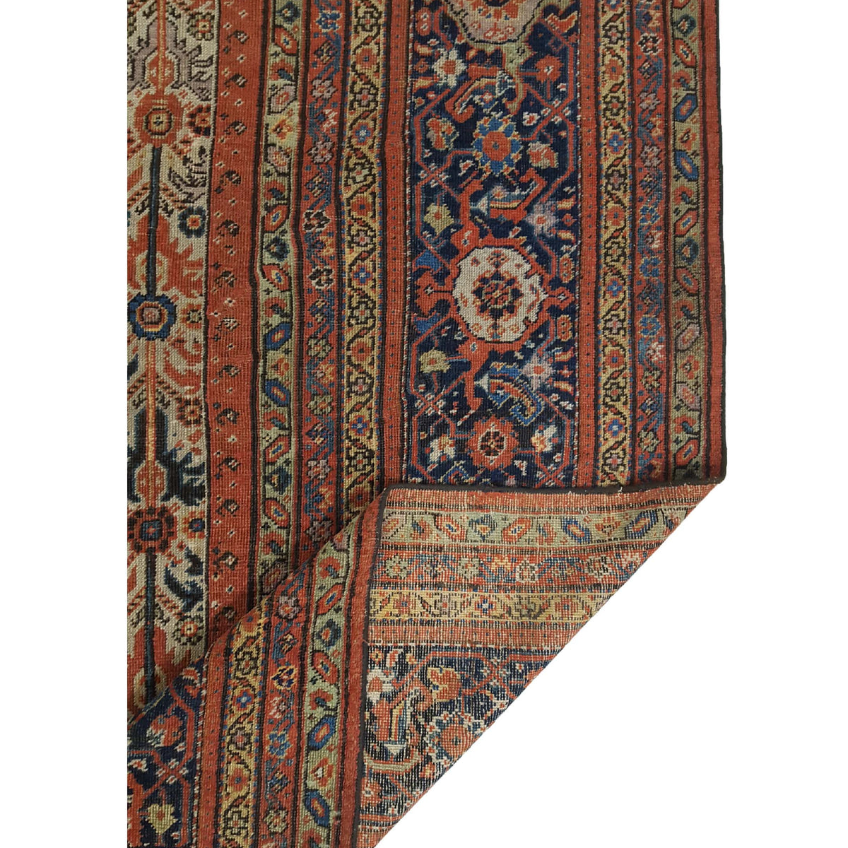 Fasa Antique Sultanabad 33973 Ivory Indigo Traditional Antique Rug