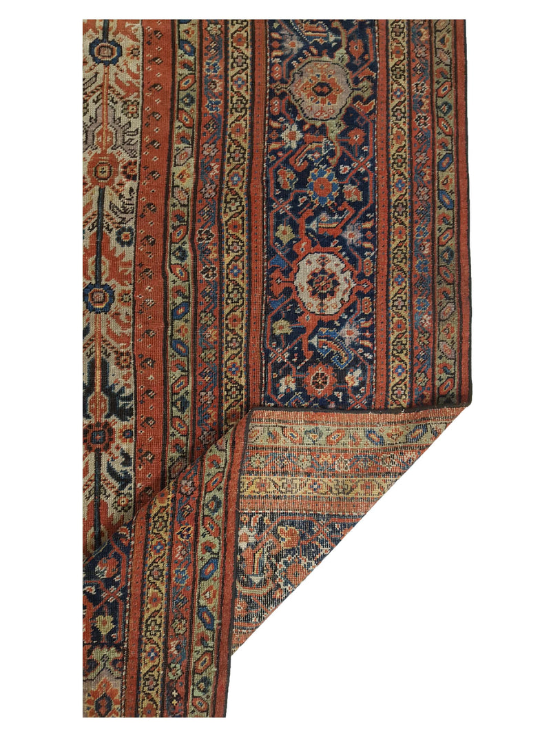 Fasa Antique Sultanabad 33973 Ivory Indigo Traditional Antique Rug
