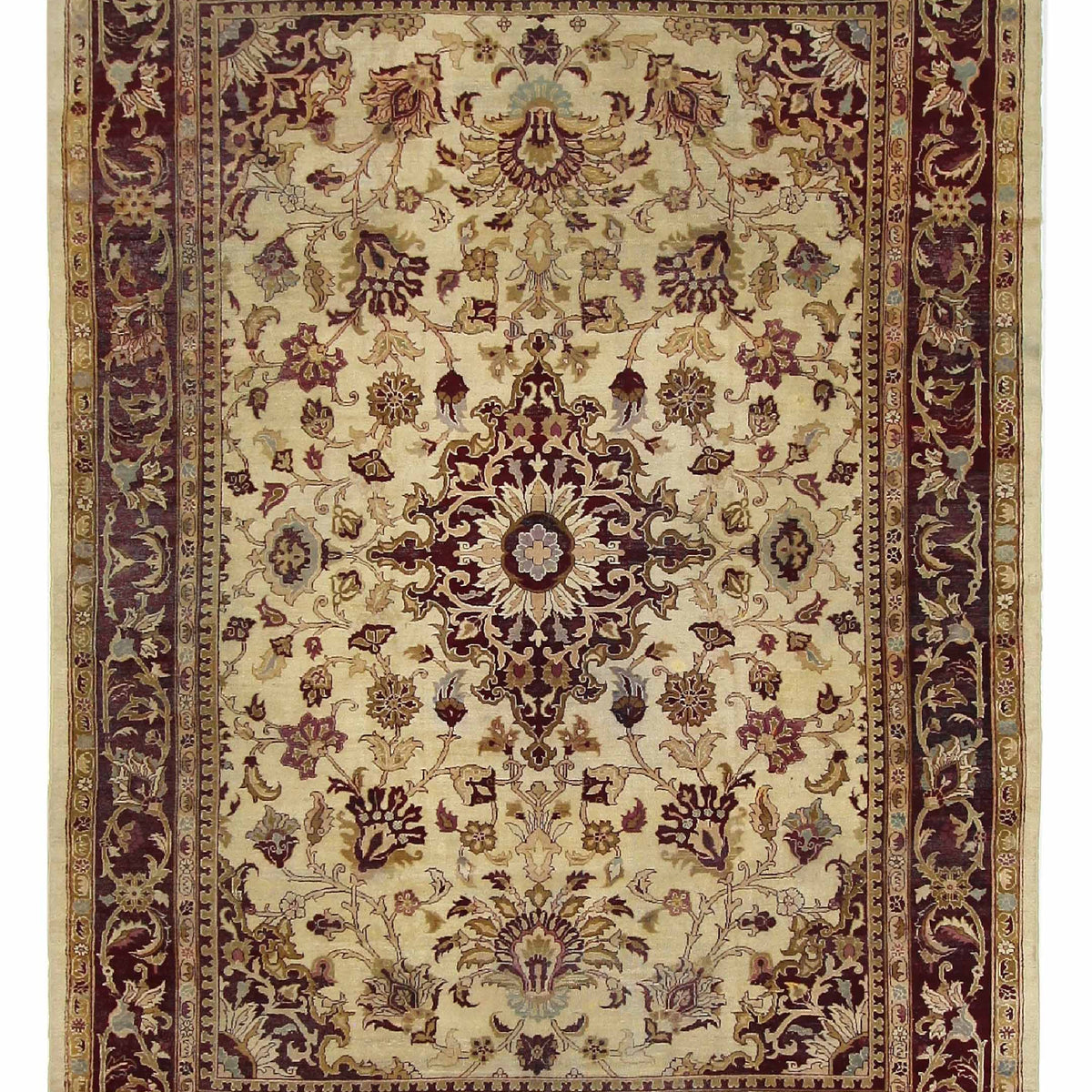 Fasa Antique Agra  Gold Burgundy Traditional