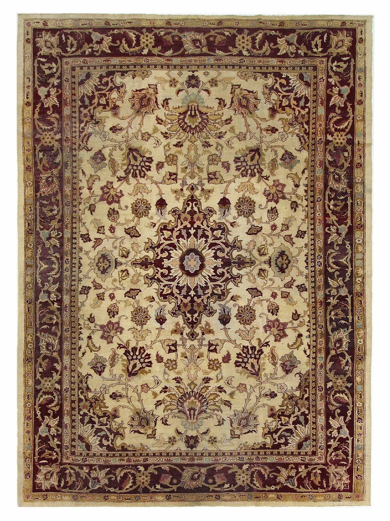 Fasa Antique Agra  Gold Burgundy Traditional