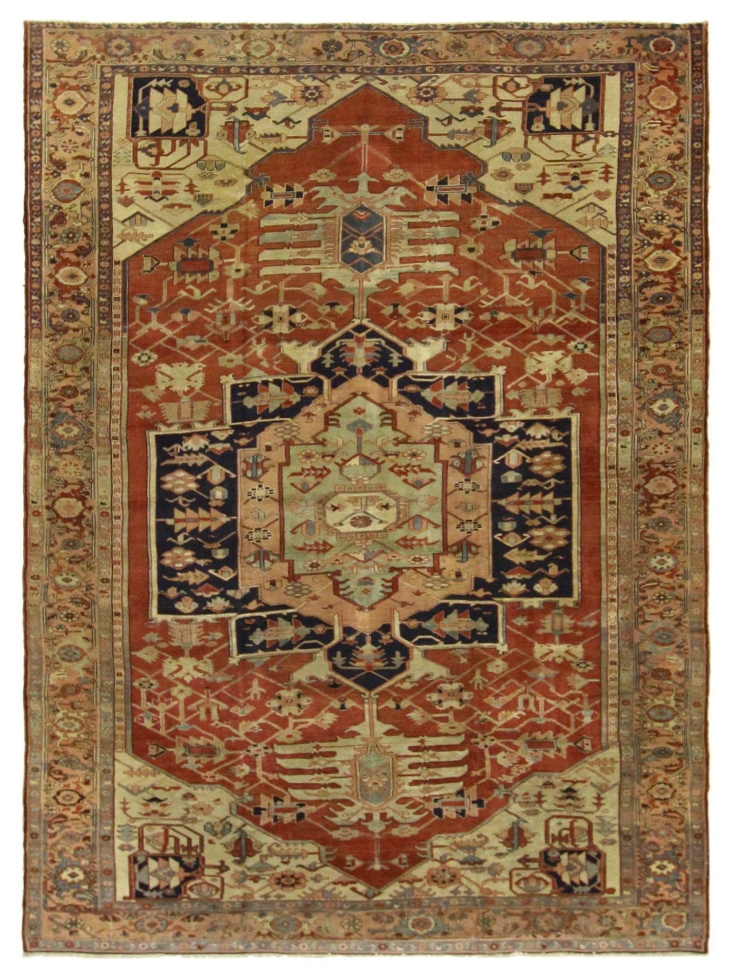 Fasa Antique Serapi  Rust Beige Traditional
