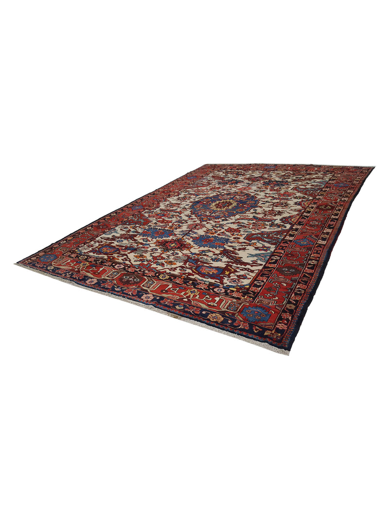 Fasa Antique Bakhtiyari 33977 Beige Red Traditional Antique Rug