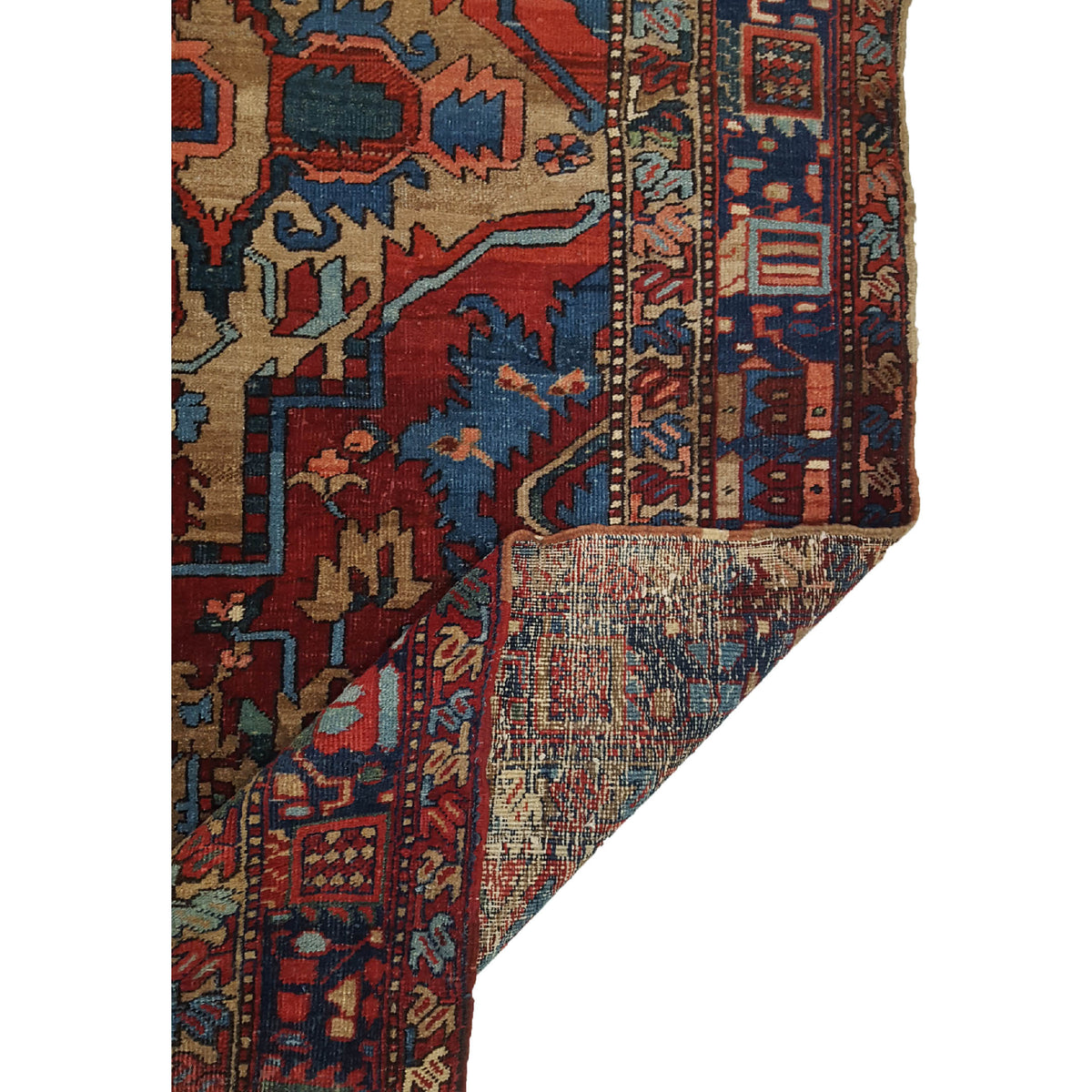 Fasa Antique Heriz 33980 Rust Indigo Traditional Antique Rug