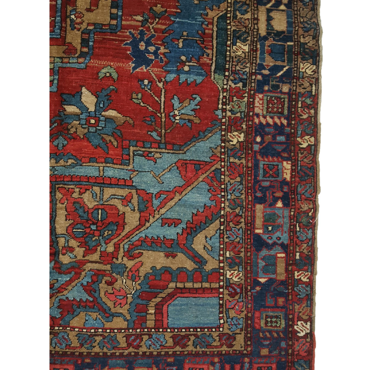Fasa Antique Heriz 33980 Rust Indigo Traditional Antique Rug