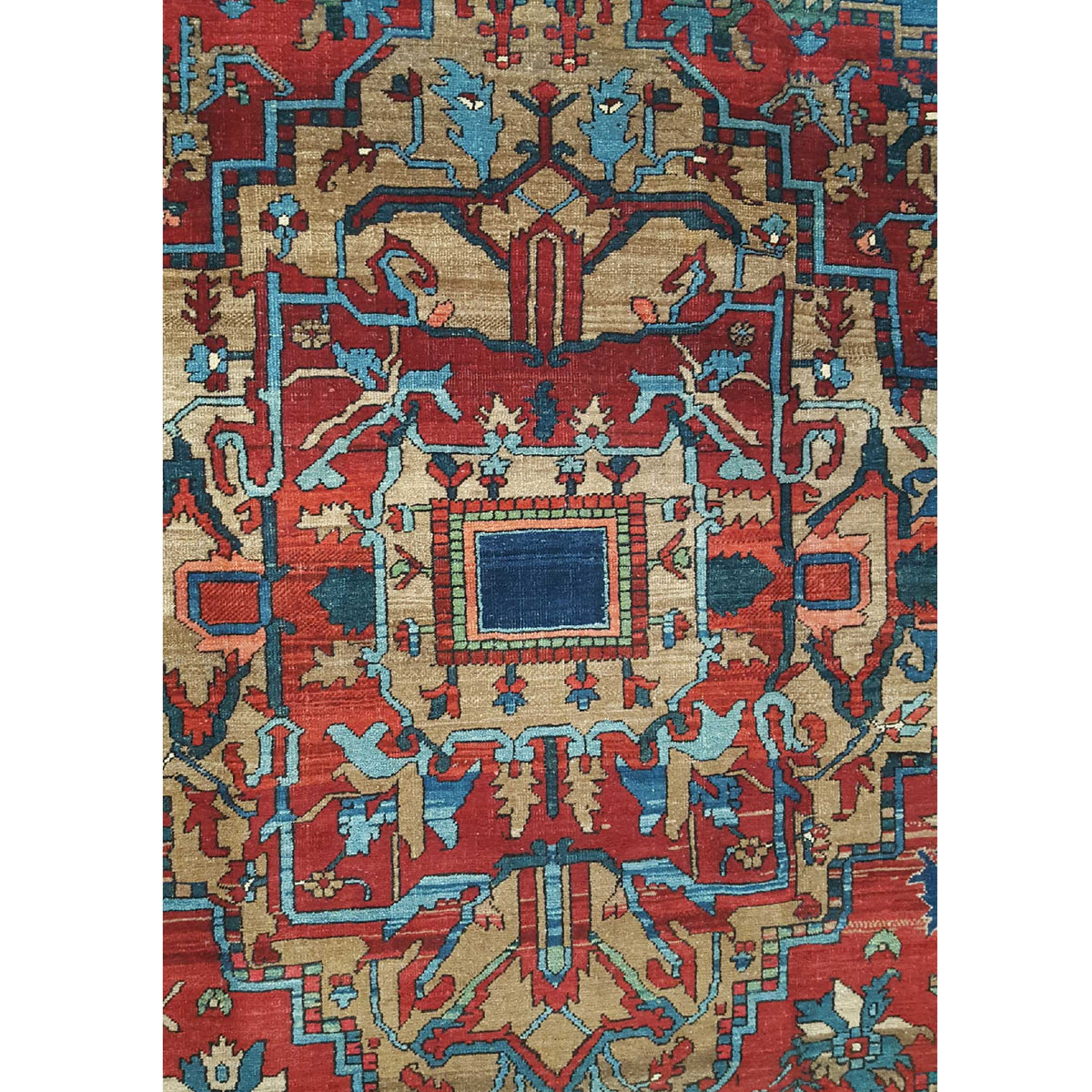 Fasa Antique Heriz 33980 Rust Indigo Traditional Antique Rug