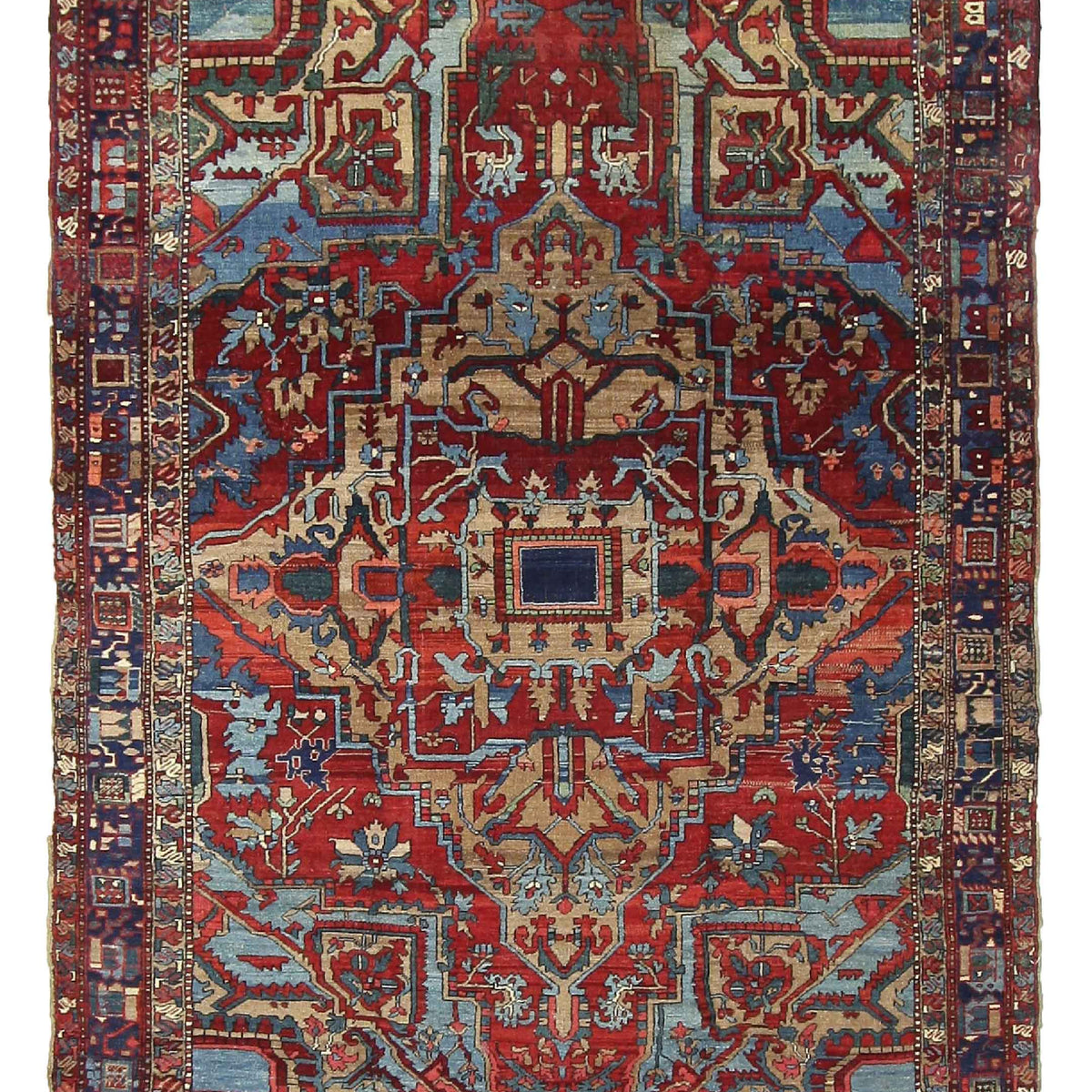 Fasa Antique Heriz  Rust Indigo Traditional