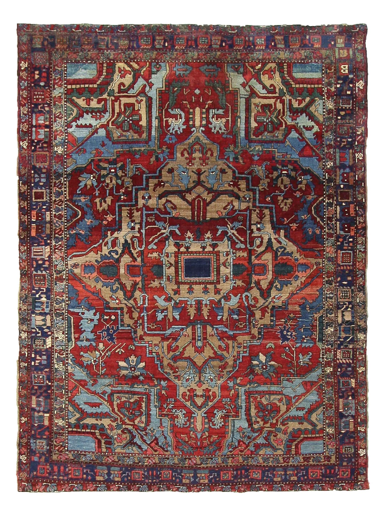 Fasa Antique Heriz  Rust Indigo Traditional