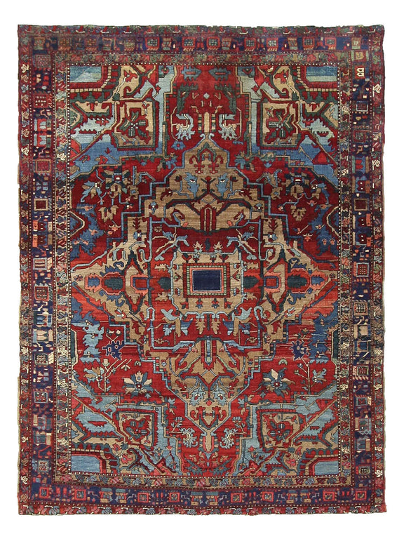 Fasa Antique Heriz  Rust Indigo Traditional