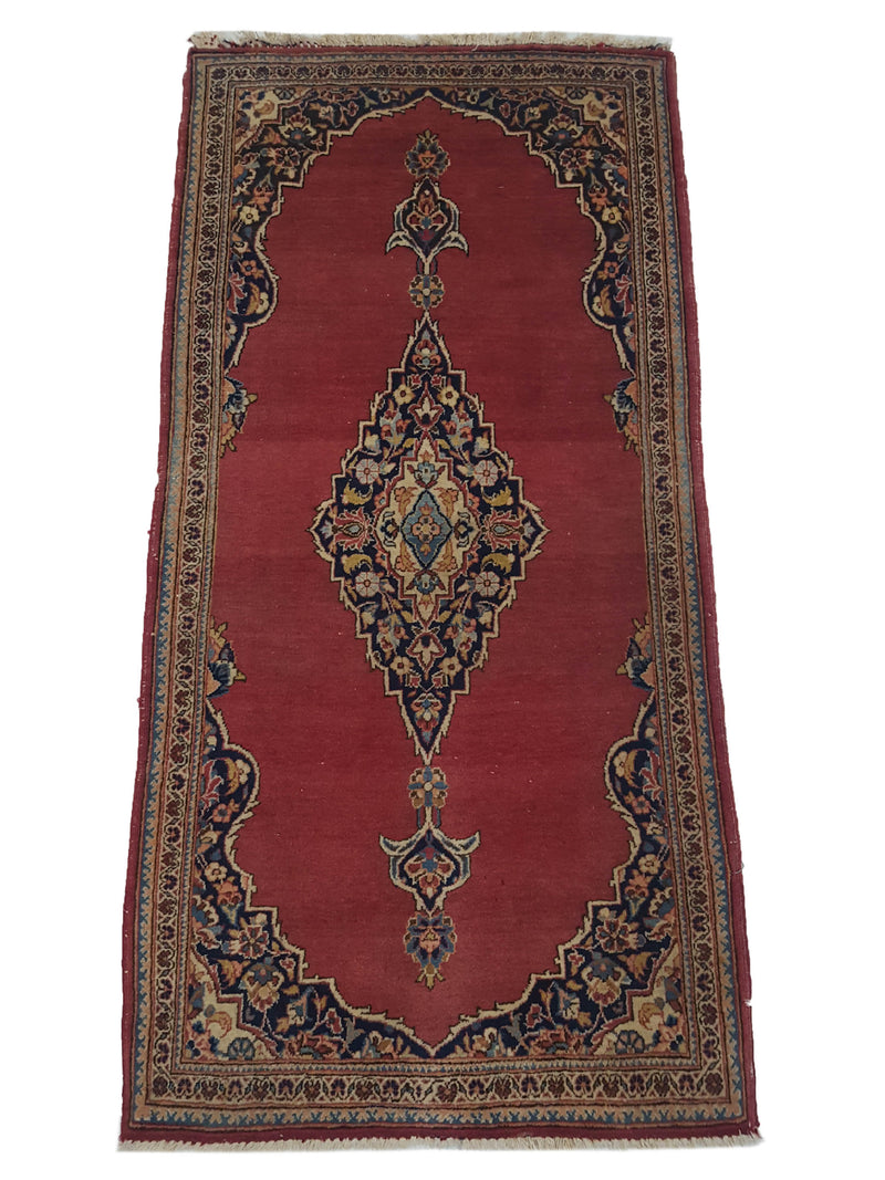 Fasa Antique Kashan 33981 Rust Ivory Traditional Antique Rug