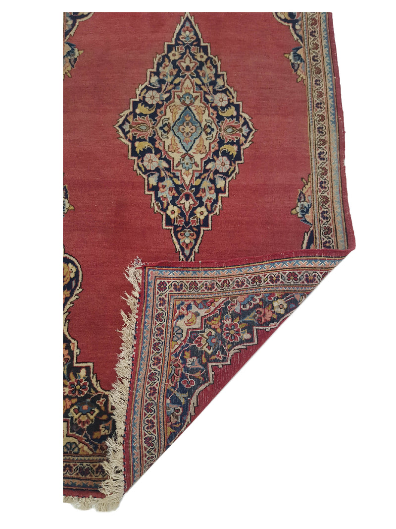 Fasa Antique Kashan 33981 Rust Ivory Traditional Antique Rug