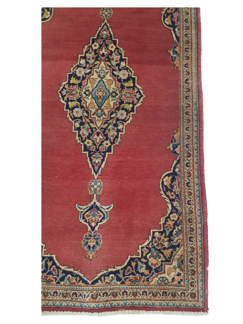 Fasa Antique Kashan 33981 Rust Ivory Traditional Antique Rug