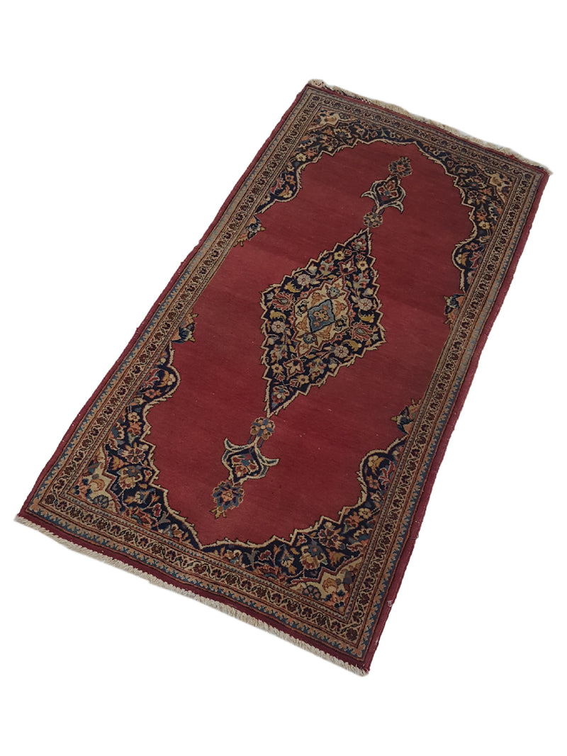 Fasa Antique Kashan 33981 Rust Ivory Traditional Antique Rug