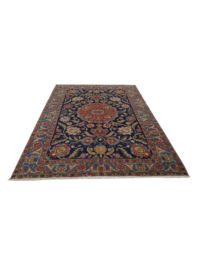 Fasa Antique Tabriz 33983 Indigo Purple Traditional Antique Rug