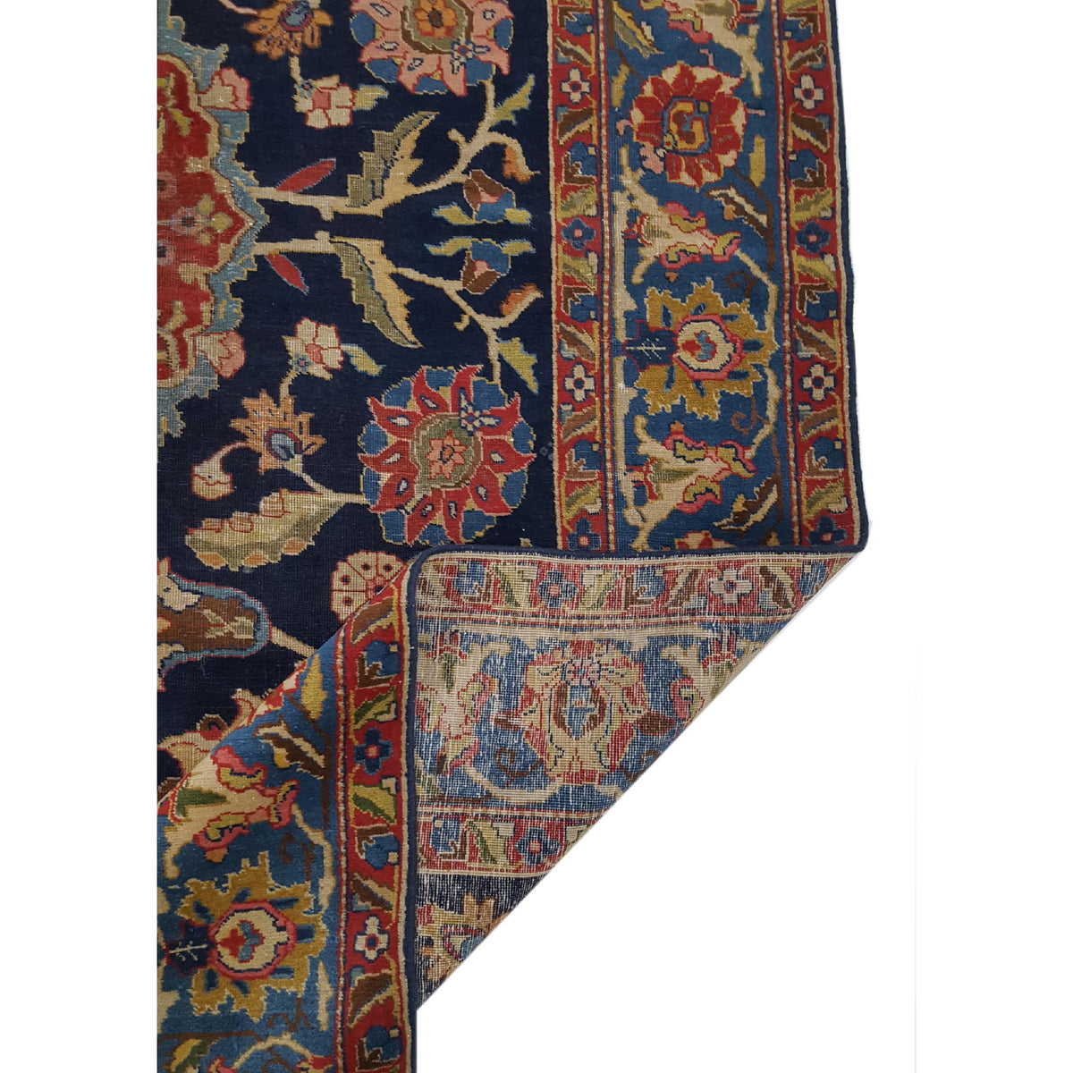 Fasa Antique Tabriz 33983 Indigo Purple Traditional Antique Rug