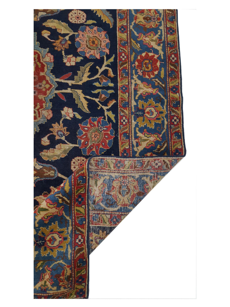 Fasa Antique Tabriz 33983 Indigo Purple Traditional Antique Rug