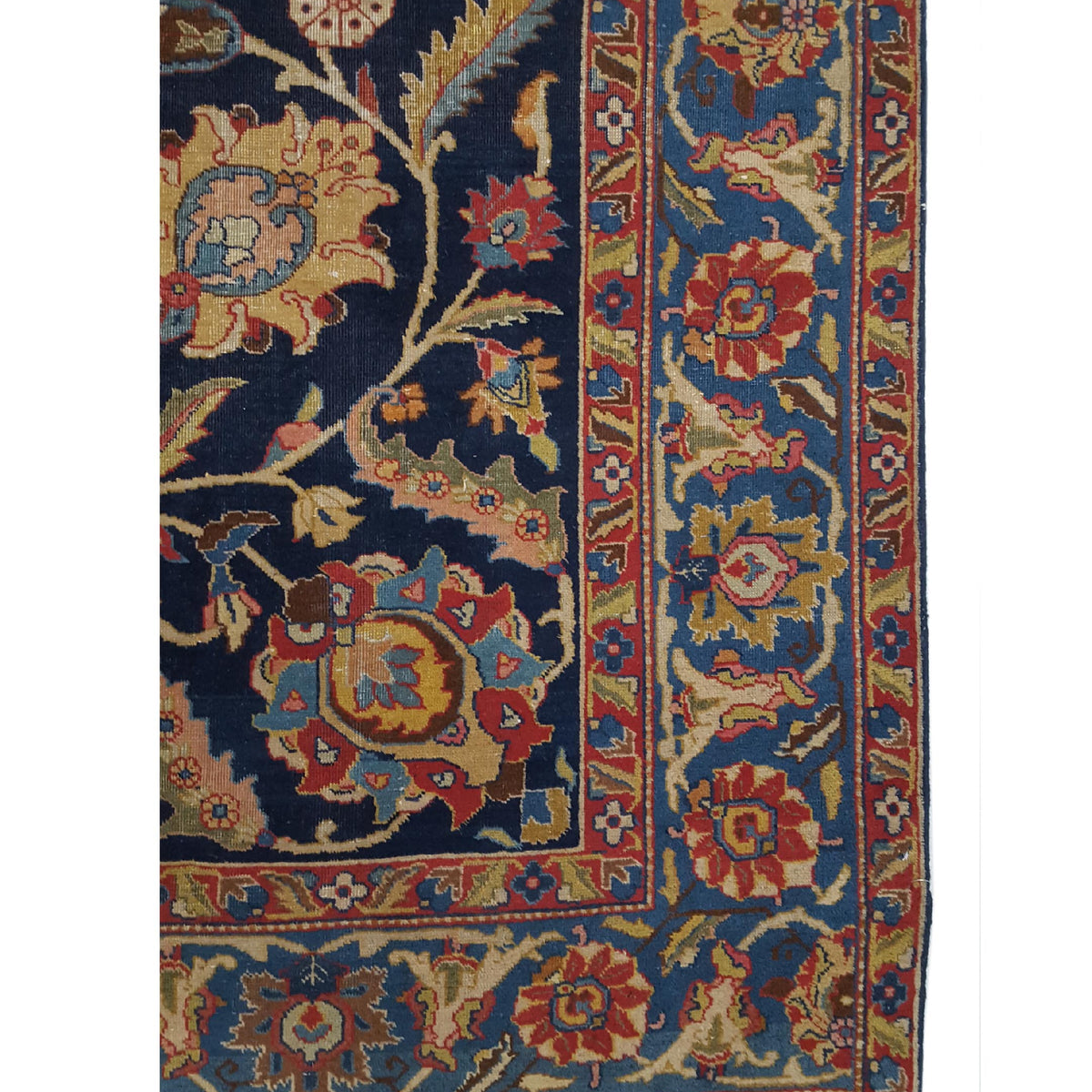 Fasa Antique Tabriz 33983 Indigo Purple Traditional Antique Rug