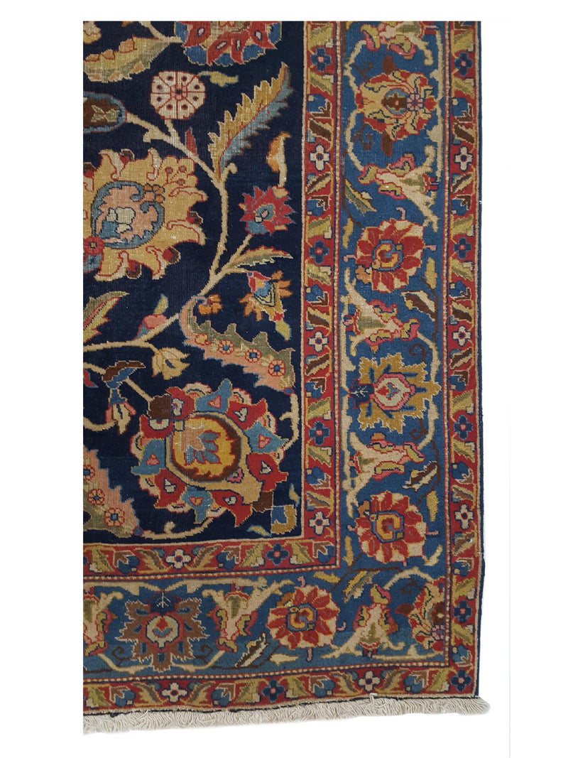 Fasa Antique Tabriz 33983 Indigo Purple Traditional Antique Rug