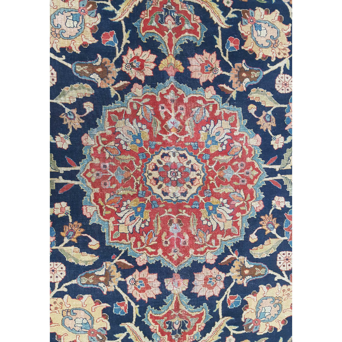Fasa Antique Tabriz 33983 Indigo Purple Traditional Antique Rug