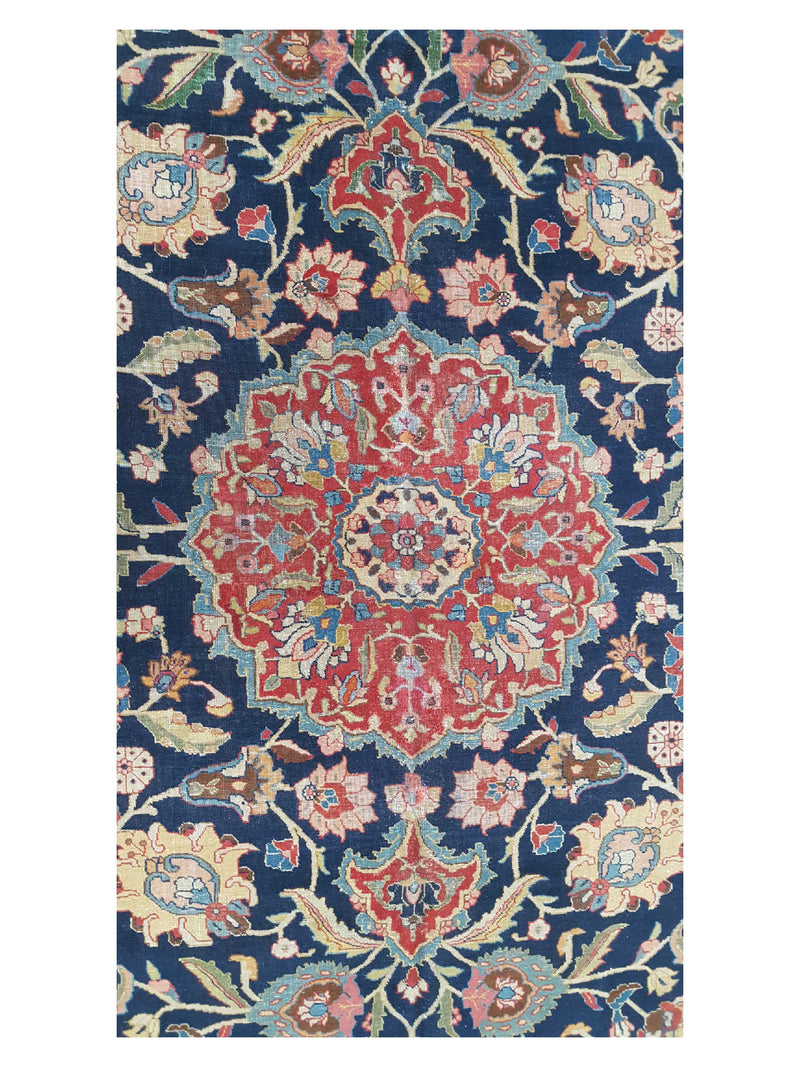 Fasa Antique Tabriz 33983 Indigo Purple Traditional Antique Rug