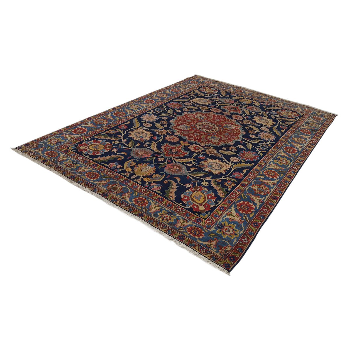 Fasa Antique Tabriz 33983 Indigo Purple Traditional Antique Rug