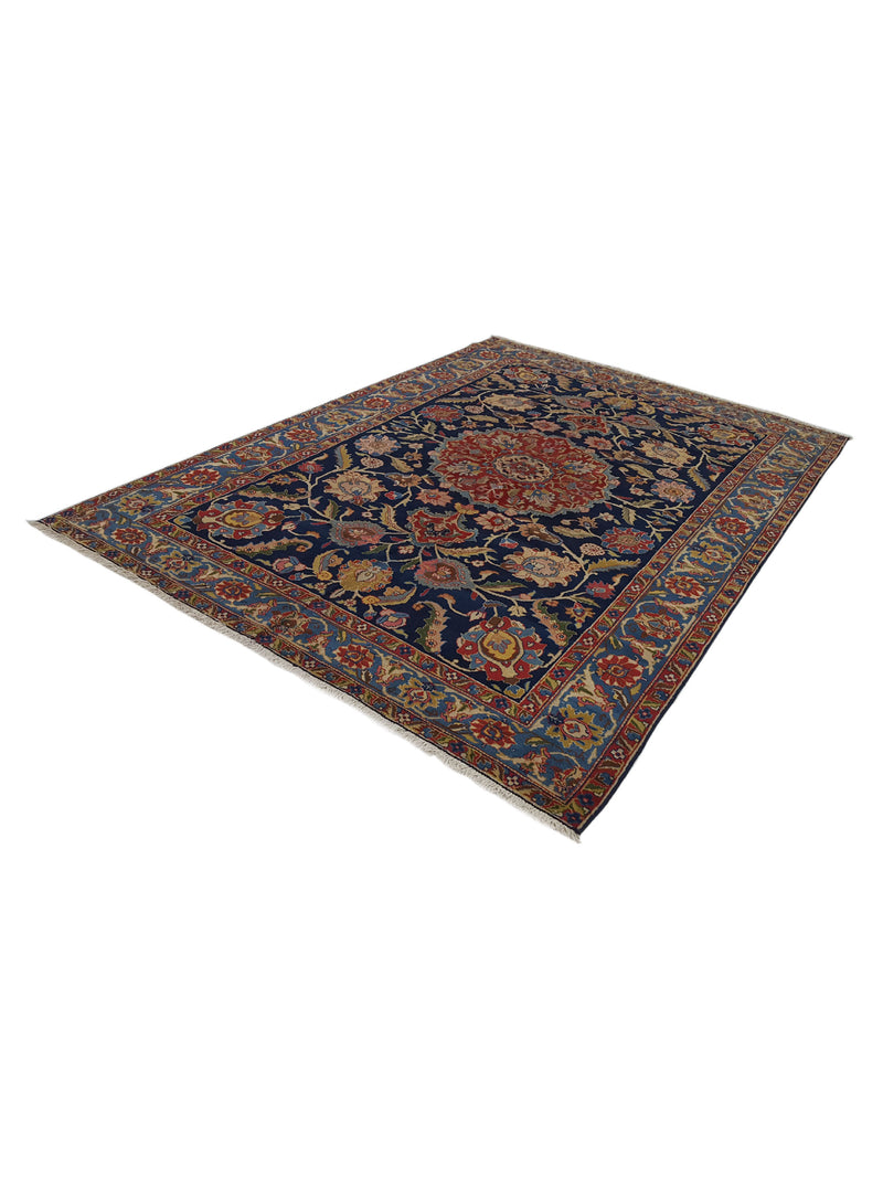 Fasa Antique Tabriz 33983 Indigo Purple Traditional Antique Rug