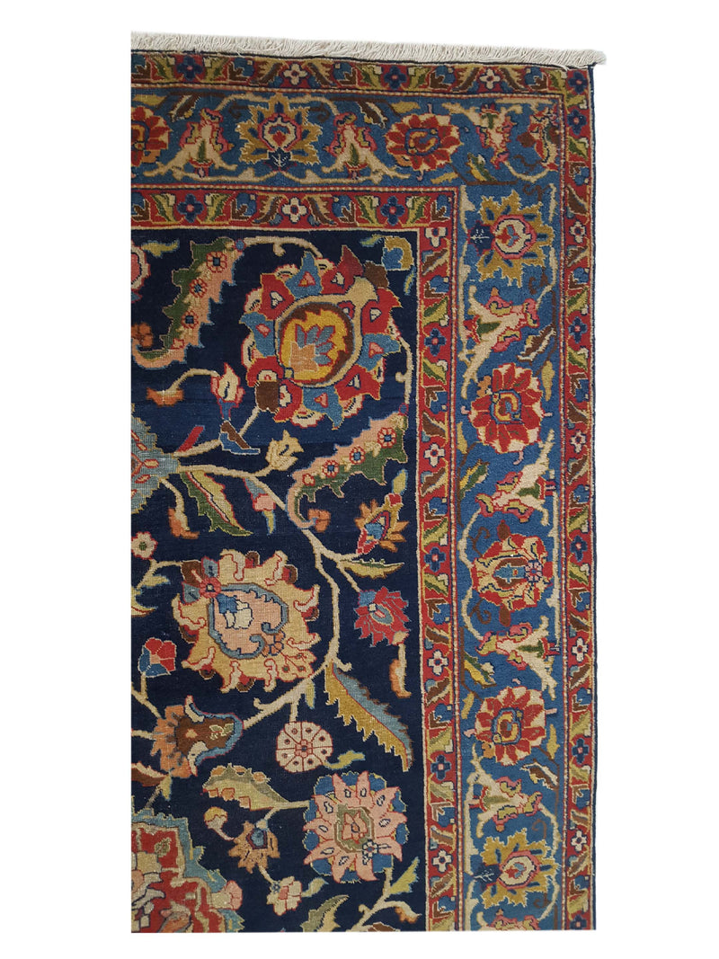 Fasa Antique Tabriz 33983 Indigo Purple Traditional Antique Rug