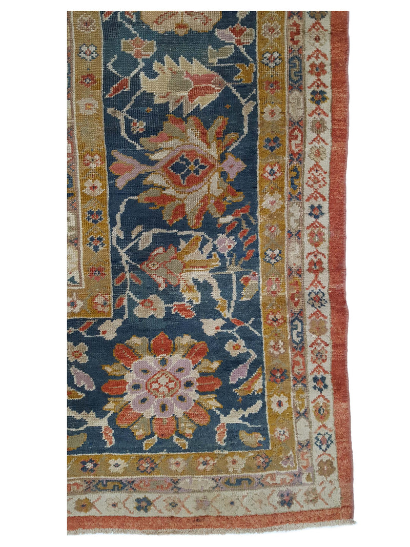 Fasa Antique Sultanabad 33985 Rust Indigo Traditional Antique Rug