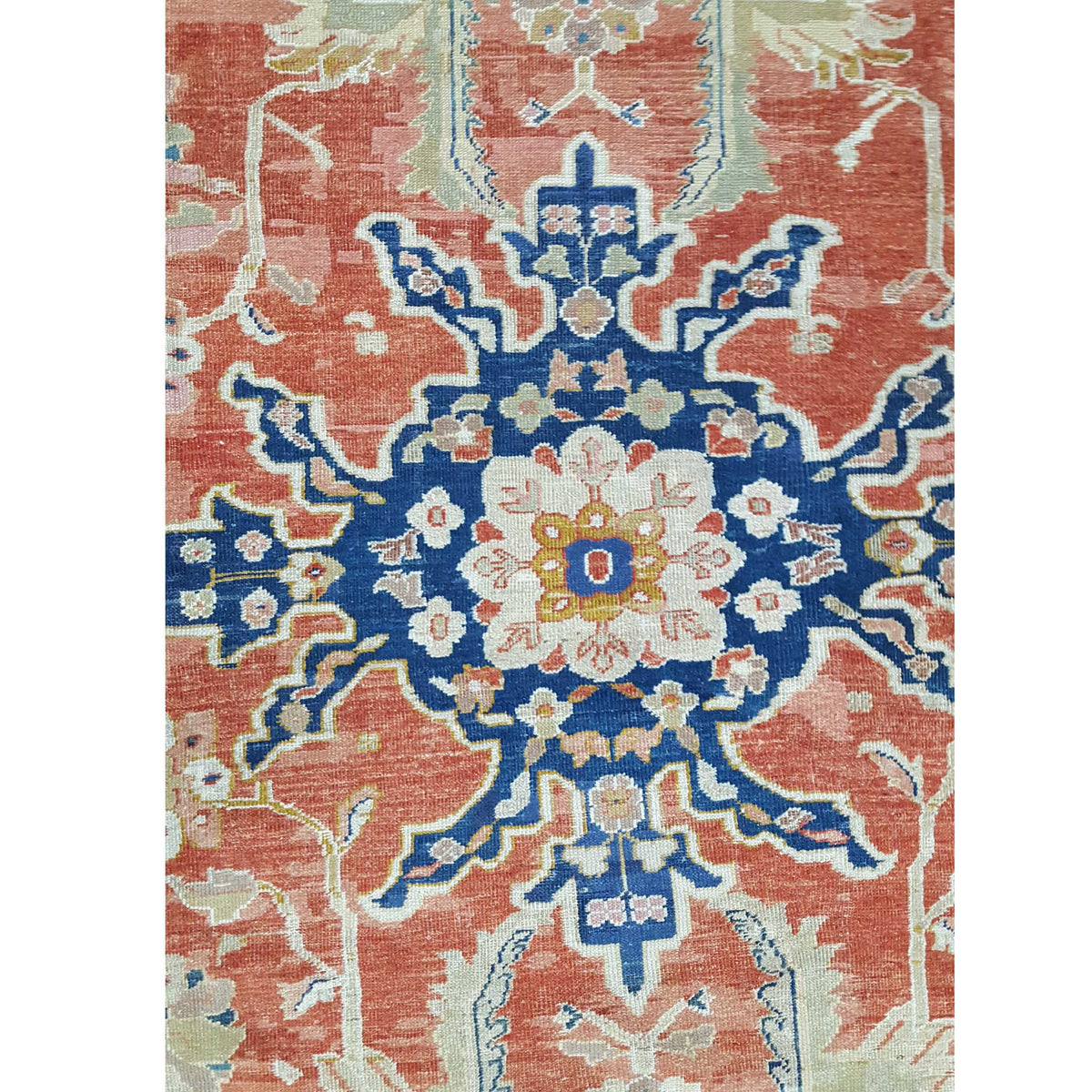 Fasa Antique Sultanabad 33985 Rust Indigo Traditional Antique Rug