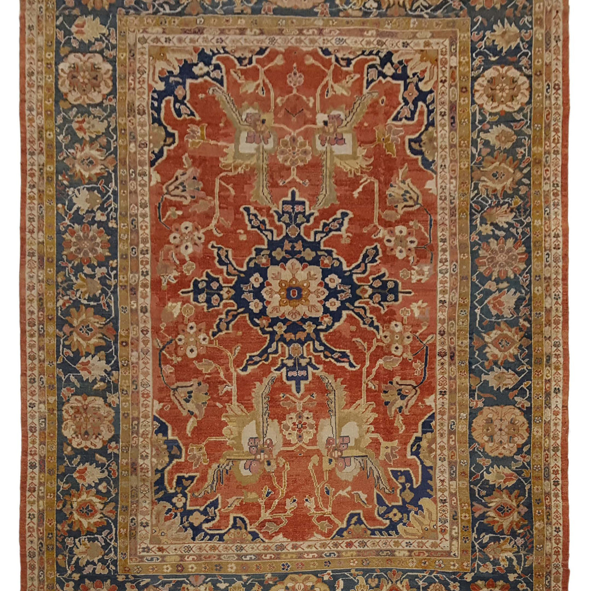 Fasa Antique Sultanabad  Rust Indigo Traditional