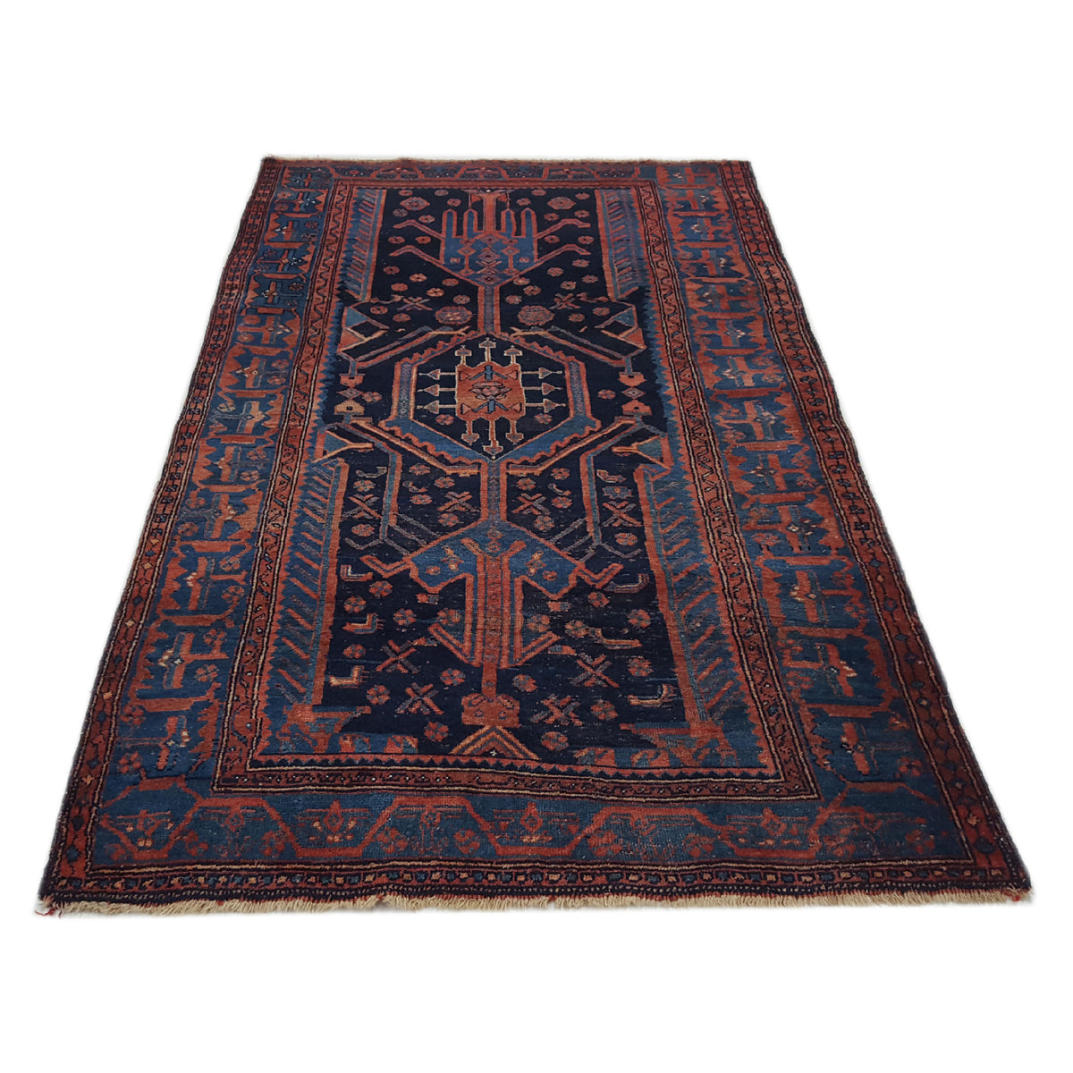 Fasa Bijar 33988 Indigo Pink Traditional Hand Knotted Rug