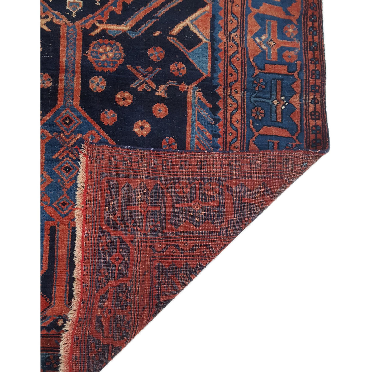 Fasa Bijar 33988 Indigo Pink Traditional Hand Knotted Rug