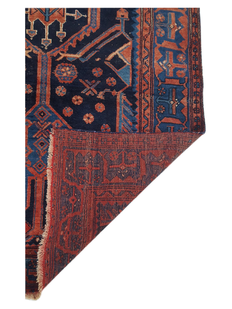 Fasa Bijar 33988 Indigo Pink Traditional Hand Knotted Rug