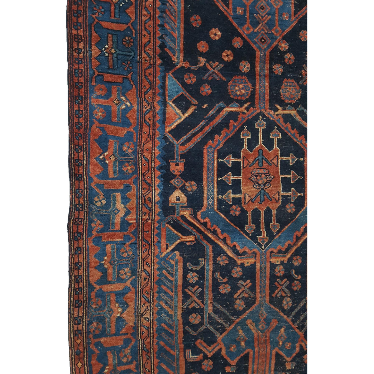Fasa Bijar 33988 Indigo Pink Traditional Hand Knotted Rug
