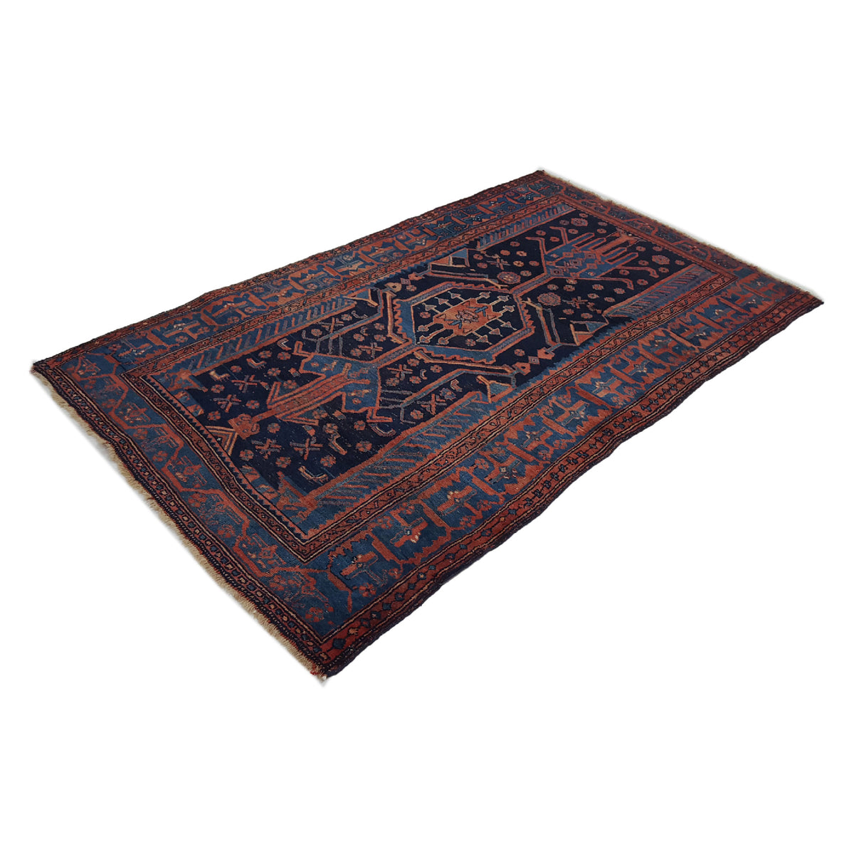 Fasa Bijar 33988 Indigo Pink Traditional Hand Knotted Rug